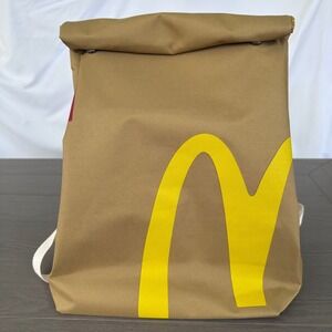 McDonalds‎ Im Lovin It Canvas Roll Top Backpack Paperbag Golden Arches Bag Retro